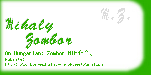 mihaly zombor business card